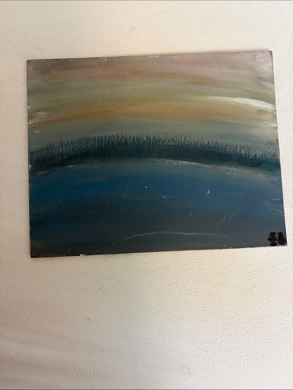 Abstract Horizon Home Art Wall Painting in Blue and Green